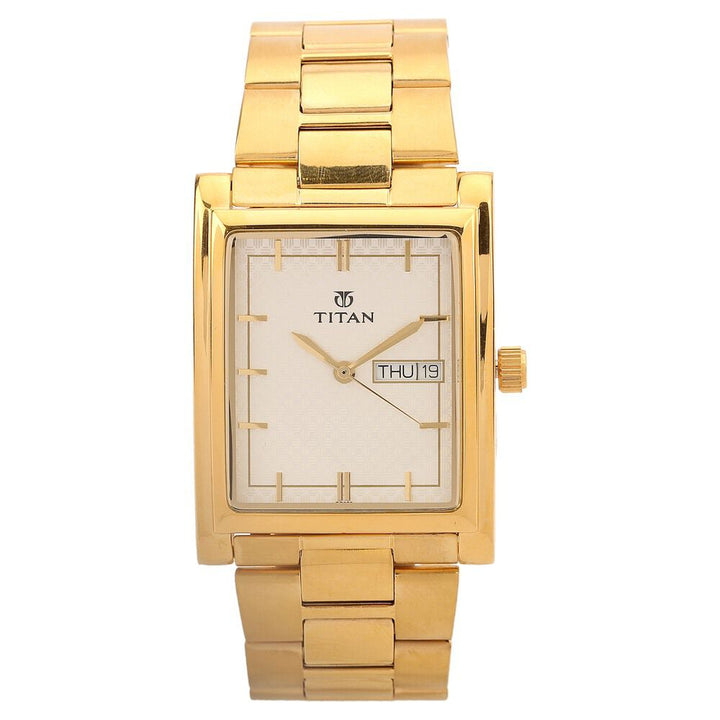 Titan Karishma Silver Dial Analog with Day and Date Metal Strap watch for Men-NH90024YM03A