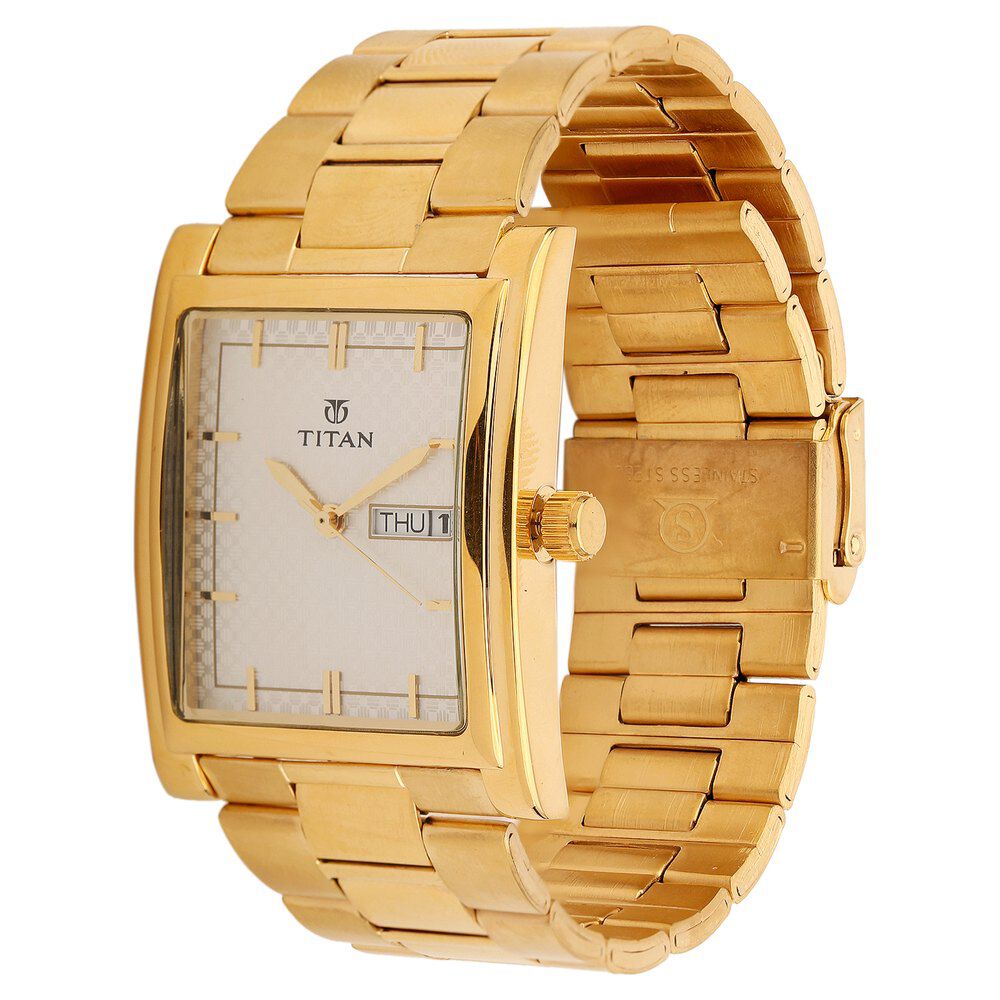 Titan Karishma Silver Dial Analog with Day and Date Metal Strap watch for Men-NH90024YM03A