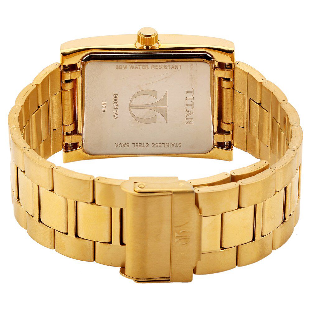 Titan Quartz Analog with Day and Date Champagne Dial Watch for Men-NH90024YM04J