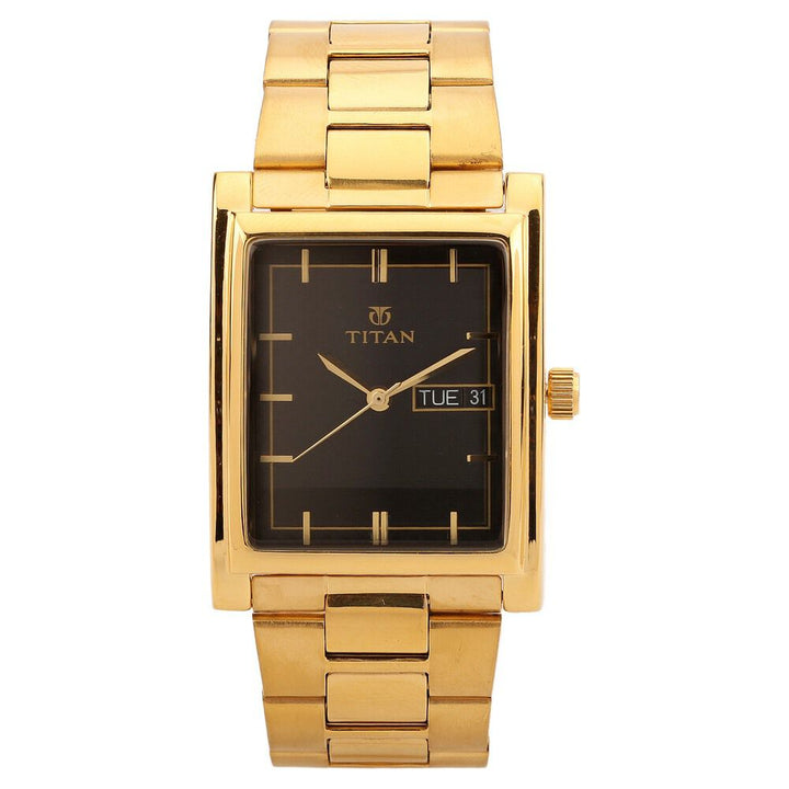 Titan Quartz Analog with Day and Date Black Dial Watch for Men-90024YM05J