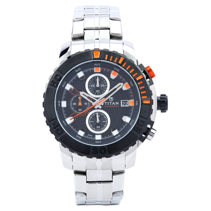 Titan Quartz Analog Black Dial Watch for Men-90029KM01