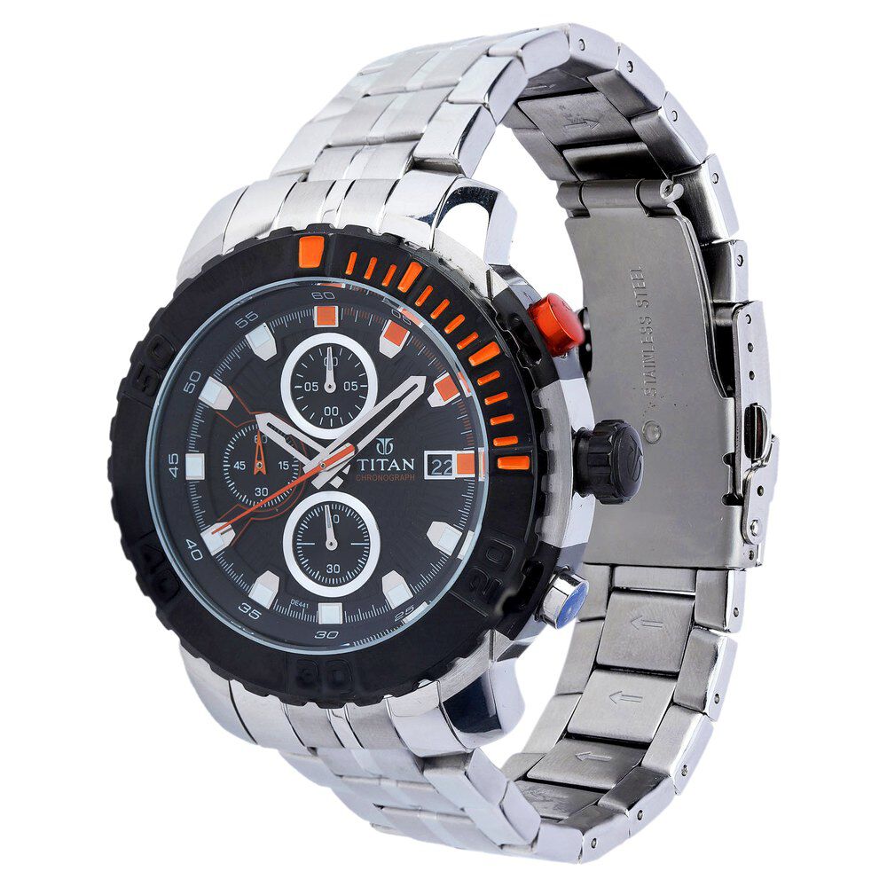 Titan Quartz Analog Black Dial Watch for Men-90029KM01
