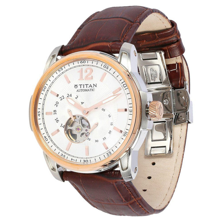 Titan Quartz Analog Silver Dial Watch for Men-NH90034KL01J