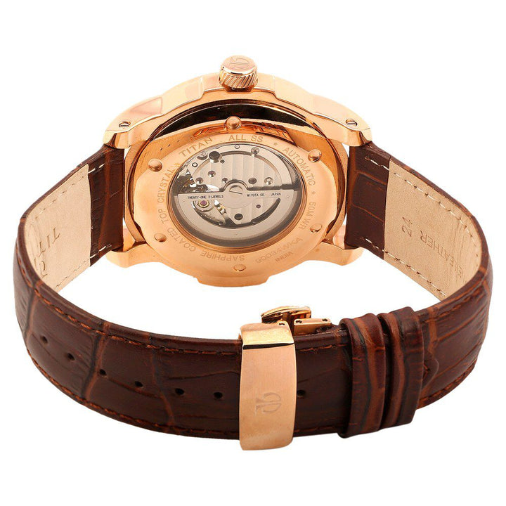 Titan Automatic Brown Dial Stainless Steel Strap watch for Men-NH90034WL01J