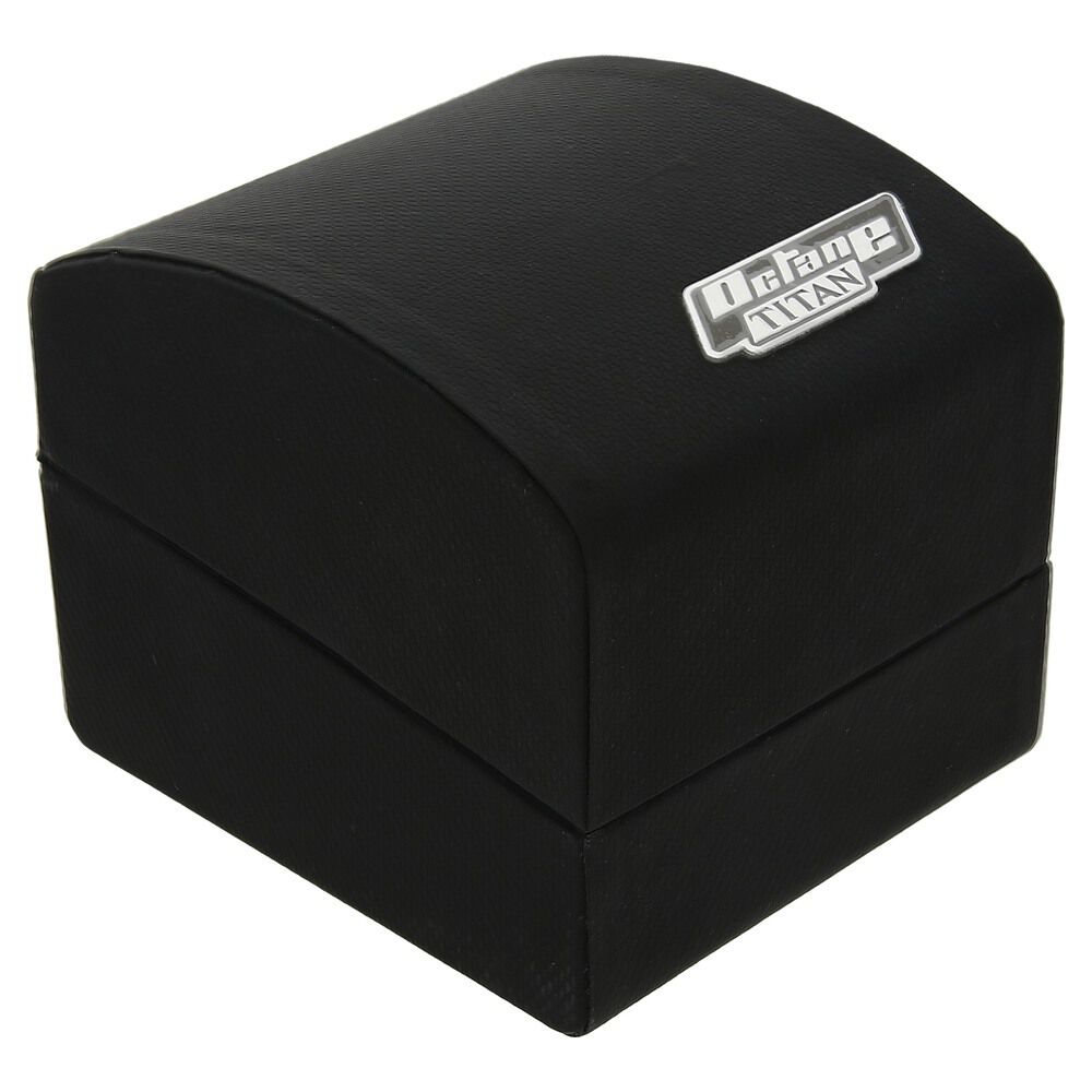 Titan Quartz Multifunction Black Dial Stainless Steel Strap Watch for Men-NM90040KM02