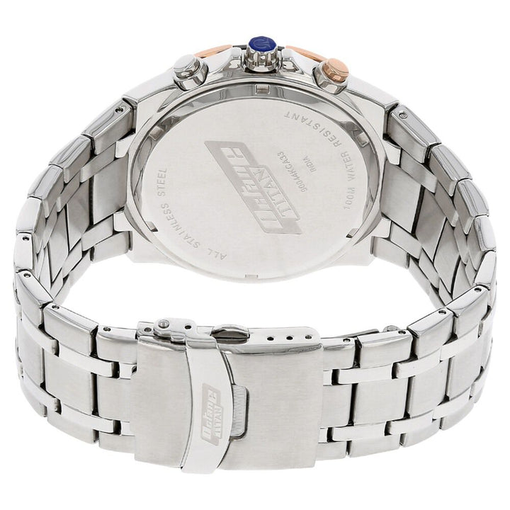 Titan Quartz Chronograph Black Dial Stainless Steel Strap Watch for Men - The Watch Factory ®