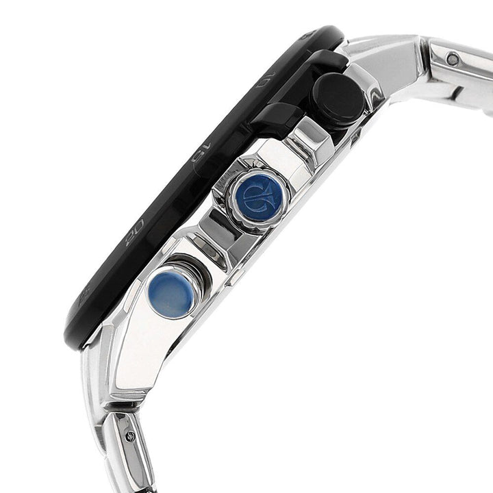 Titan Quartz Chronograph Black Dial Stainless Steel Strap Watch for Men-90046KM02J