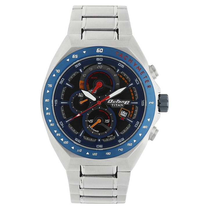 Titan Octane Blue Chrono Stainless Steel Strap Watch for Men-90048KM02