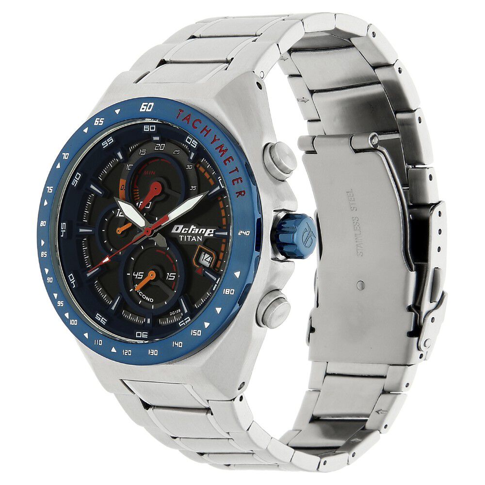 Titan Octane Blue Chrono Stainless Steel Strap Watch for Men-90048KM02