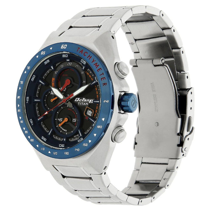 Titan Octane Blue Chrono Stainless Steel Strap Watch for Men-90048KM02