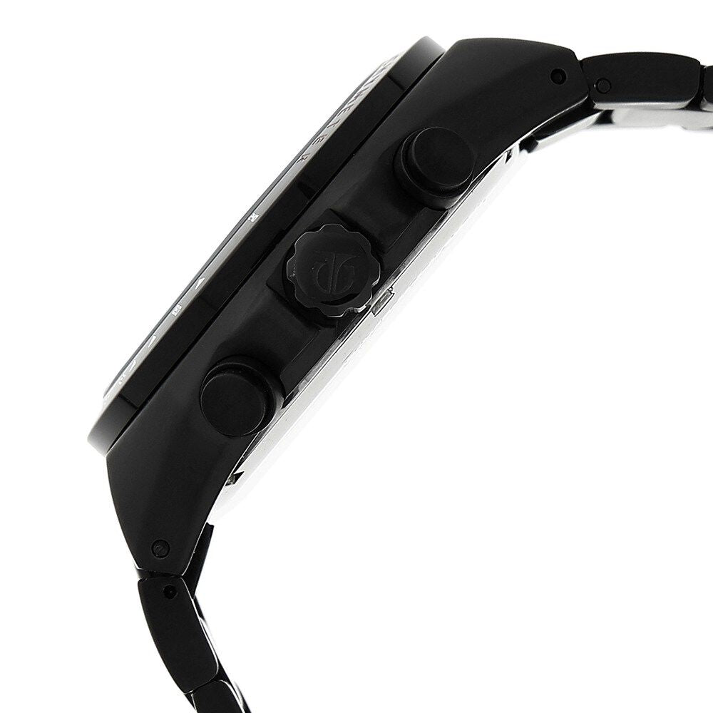 Titan Quartz Chronograph Black Dial Stainless Steel Strap Watch for Men-NM90048NM01