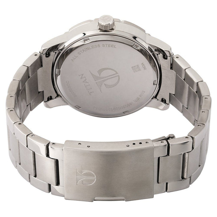 Titan Moonphase Dial Stainless Steel Strap watch for Men 90050SM01
