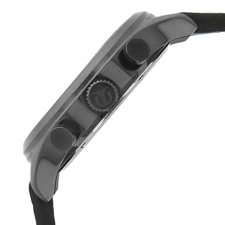 Titan Quartz Chronograph Silver Dial Leather Strap Watch for Men-90052QL01J