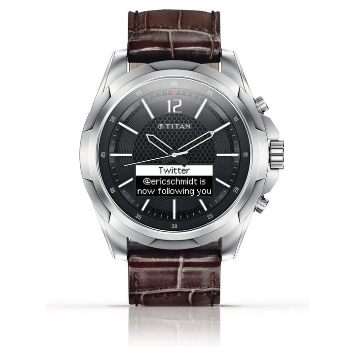 Titan Ana Digi Black Dial Quartz Leather Strap Watch for Men-90055SL01