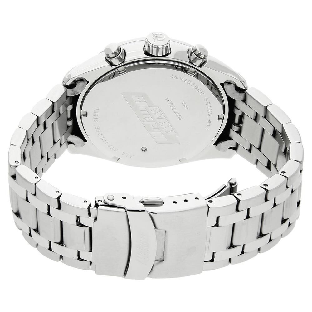 Titan Octane Quartz Chronograph White Dial Silver Stainless Steel Strap Watch For Men - The Watch Factory ®