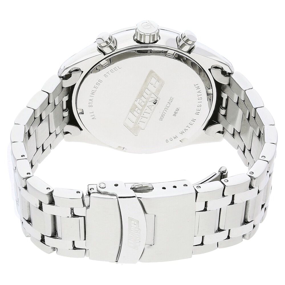 Titan Quartz Chronograph Blue Dial Stainless Steel Strap Watch for Men - The Watch Factory ®