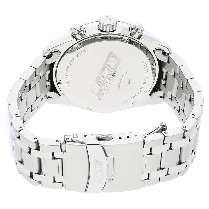 Titan Quartz Chronograph Blue Dial Stainless Steel Strap Watch for Men - The Watch Factory ®