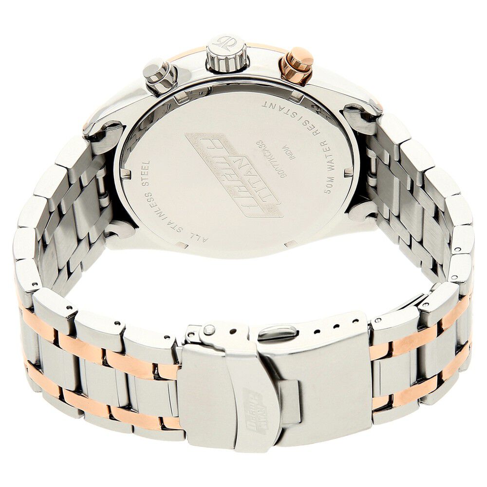 Titan Octane Black Chronograph Stainless Steel Strap watch for Men NS90077KM03