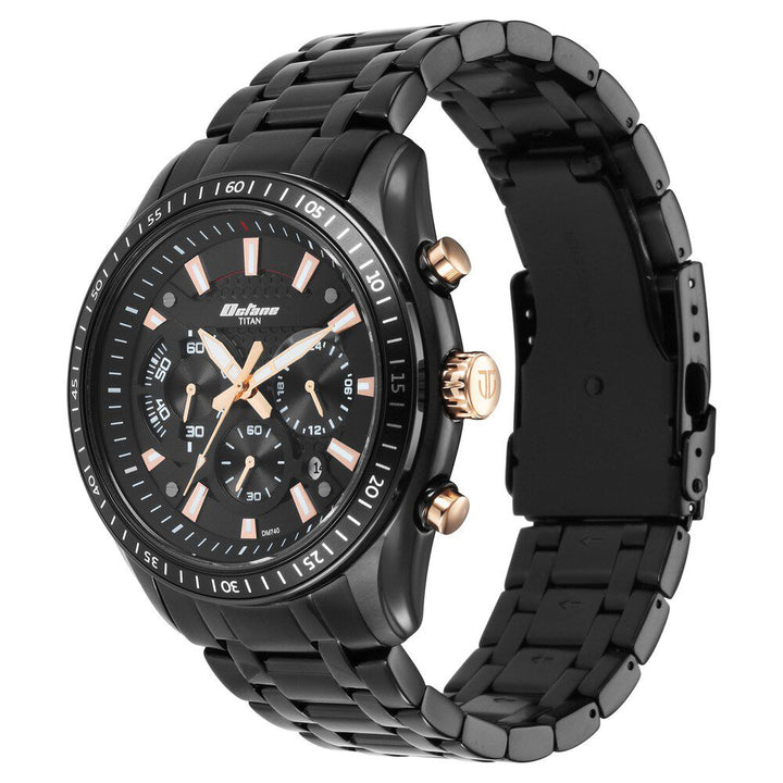 Octane Black Dial Chronograph Watch for Men NS90077KM04