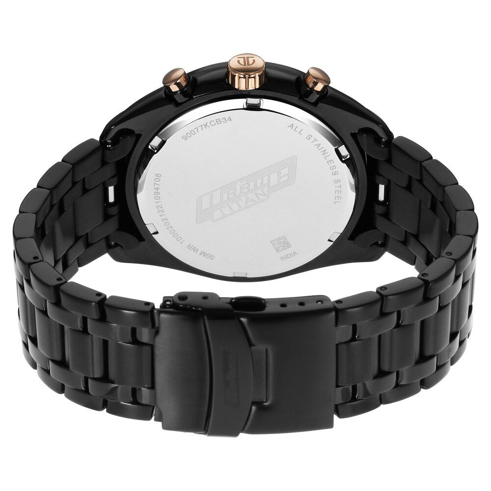 Octane Black Dial Chronograph Watch for Men NS90077KM04