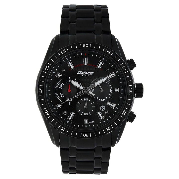 Titan Quartz Chronograph Black Dial Stainless Steel Strap Watch for Men - The Watch Factory ®