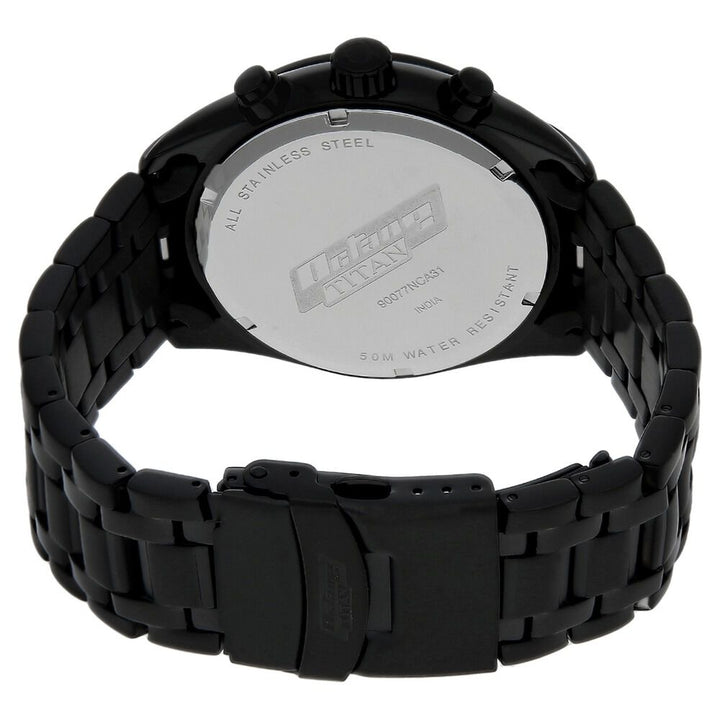 Titan Quartz Chronograph Black Dial Stainless Steel Strap Watch for Men - The Watch Factory ®