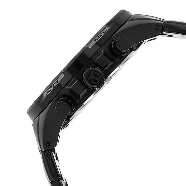 Titan Quartz Chronograph Black Dial Stainless Steel Strap Watch for Men-NS90079NM01