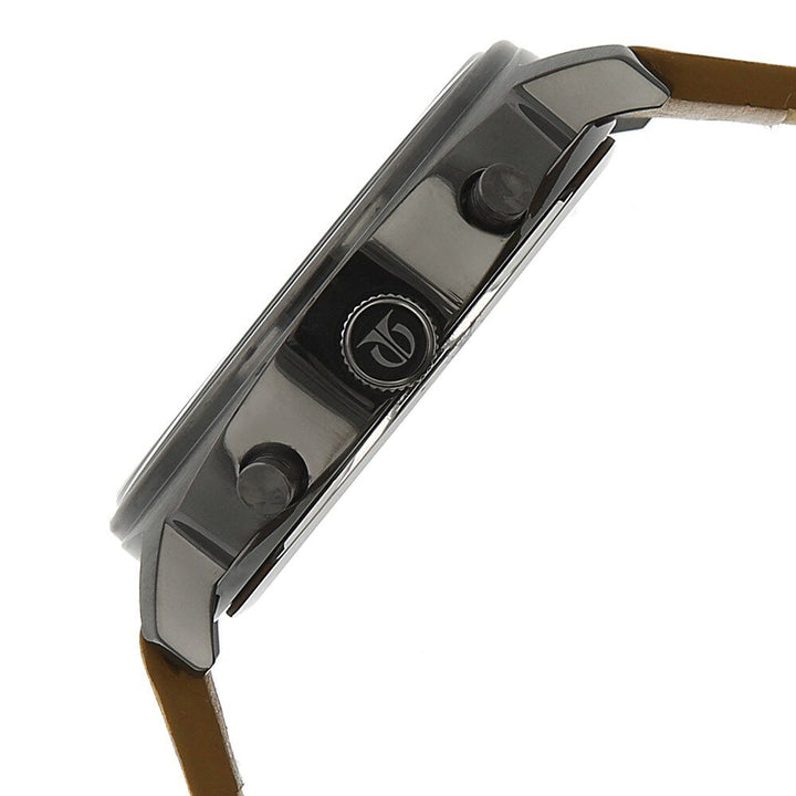 Titan Purple Off White Dial Chronograph Leather Strap watch for Men-90081QL01