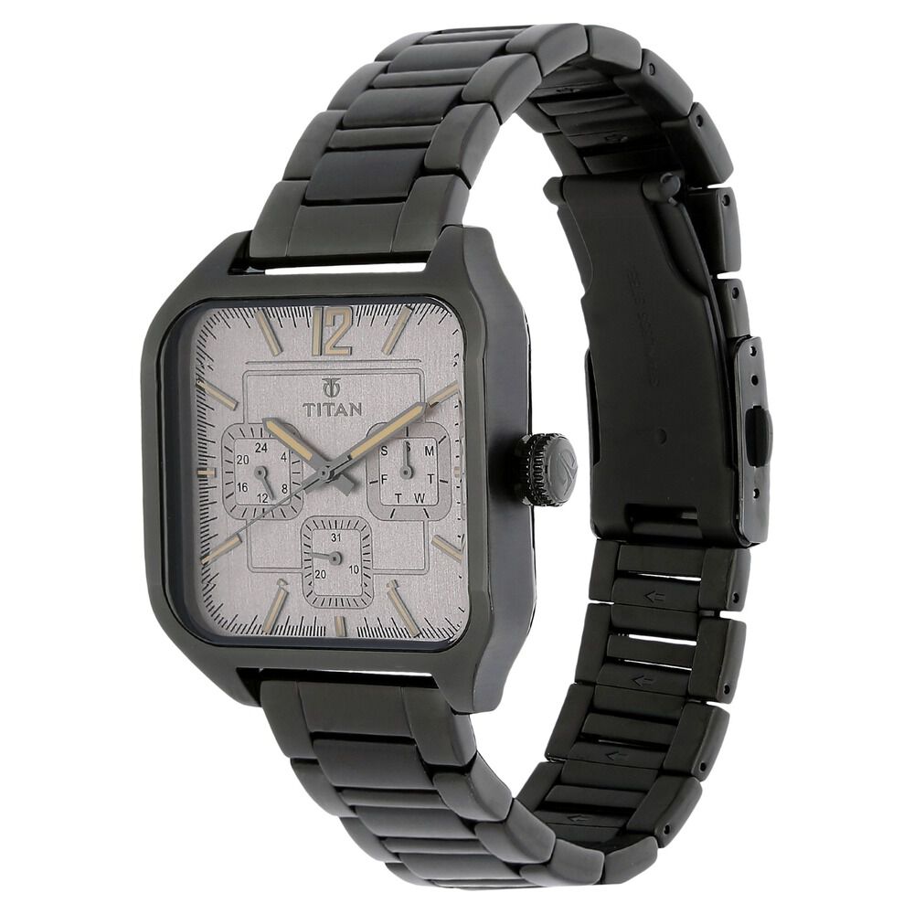 Titan PURPLE PAST MODERN Grey Dial Quartz Multifunction Stainless Steel Strap watch for Men-90083QM01