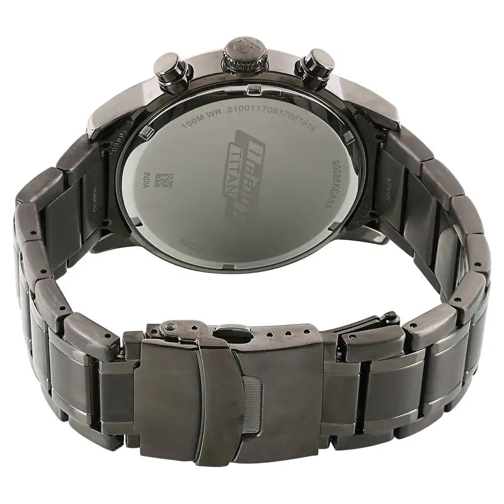 Titan Octane Black Dial Stainless Steel Strap Watch NP90086KM03 (DG732)