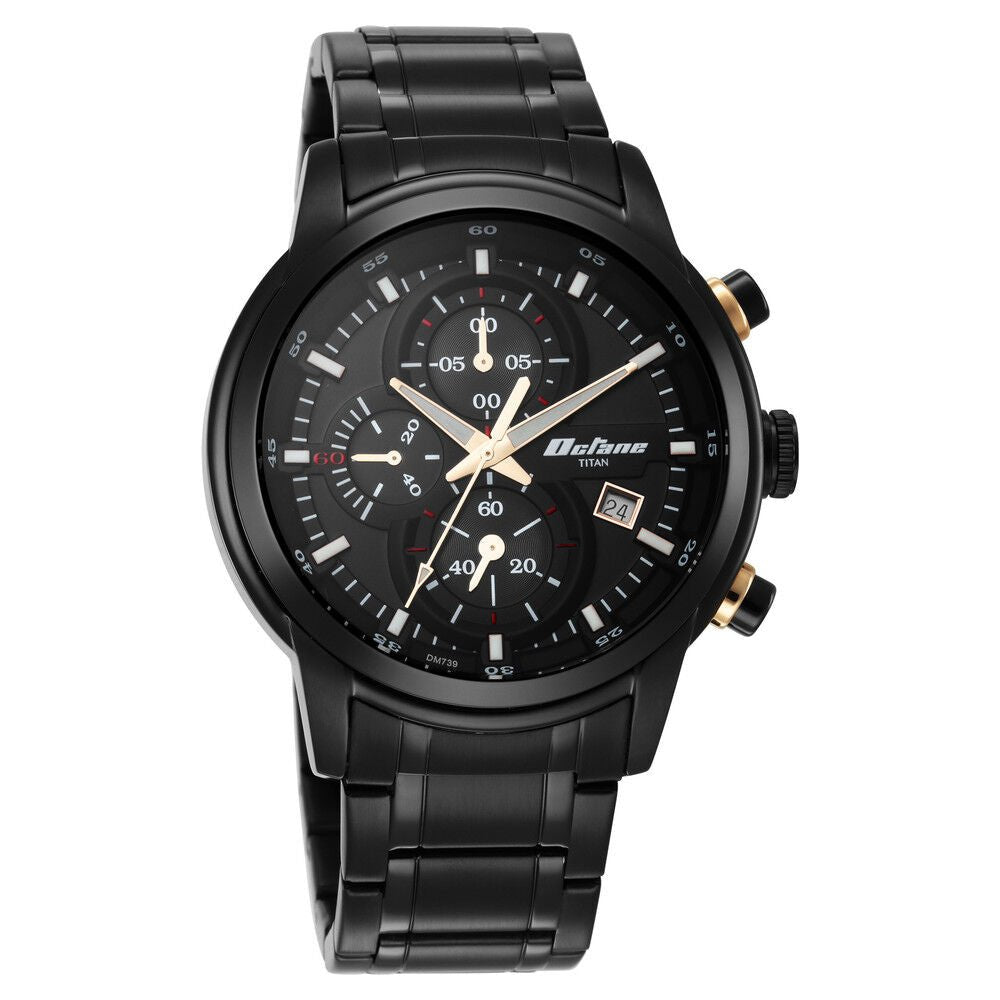 Titan Octane Black Dial Chronograph Watch for Men - The Watch Factory ®