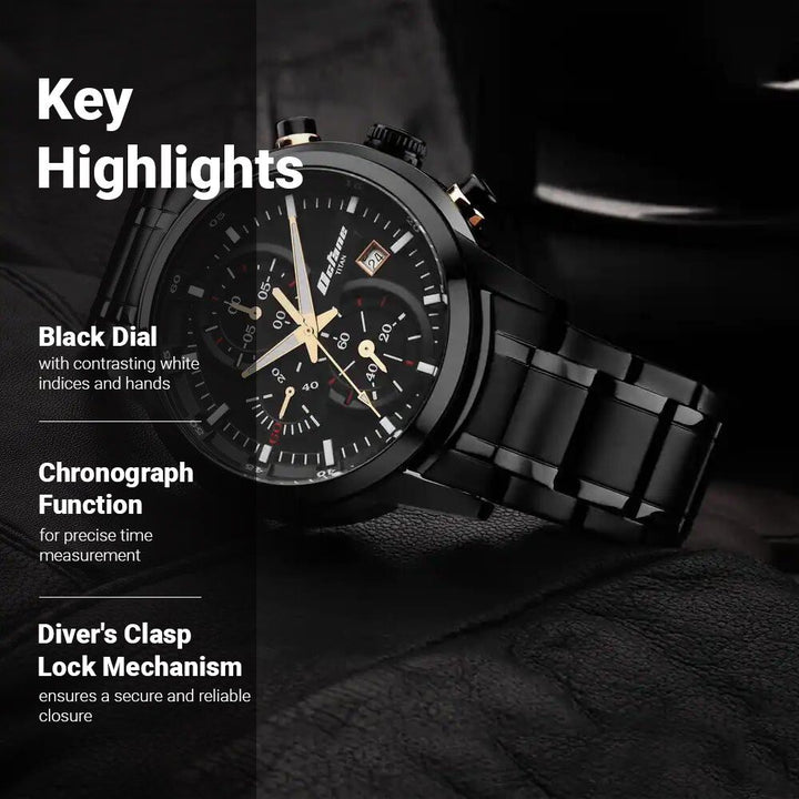 Titan Octane Black Dial Chronograph Watch for Men - The Watch Factory ®