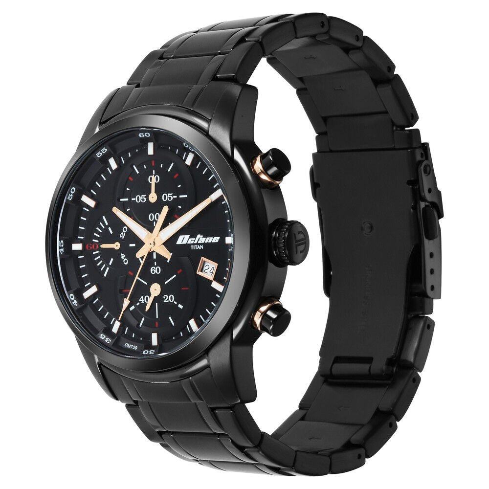 Titan Octane Black Dial Chronograph Watch for Men - The Watch Factory ®