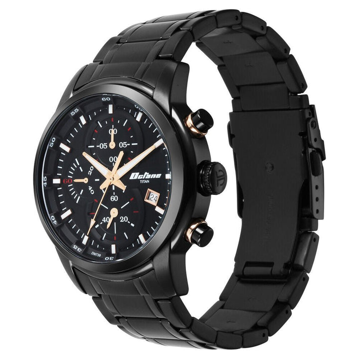 Titan Octane Black Dial Chronograph Watch for Men - The Watch Factory ®