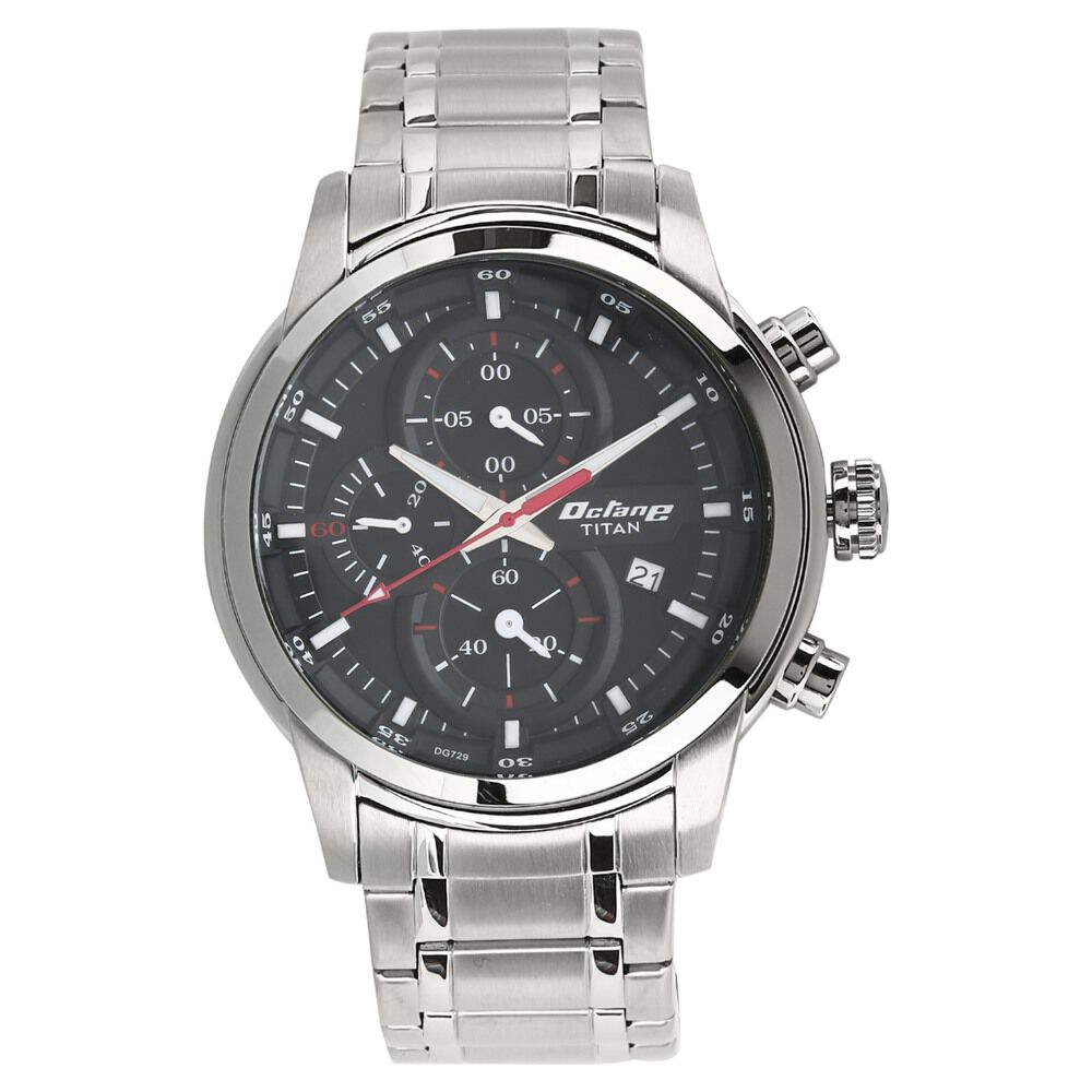 Titan Octane Chrono Black Dial Stainless Steel Strap watch for Men - The Watch Factory ®