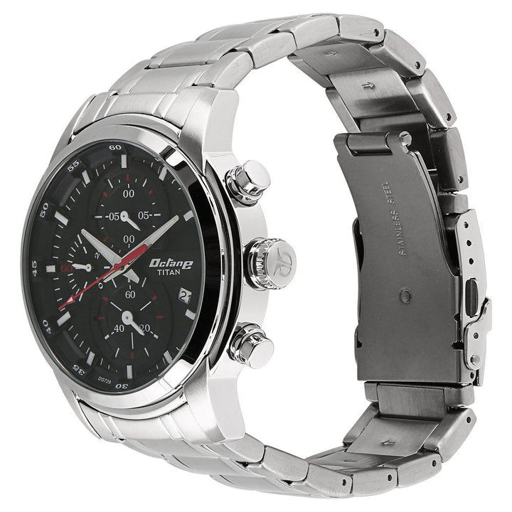 Titan Octane Chrono Black Dial Stainless Steel Strap watch for Men - The Watch Factory ®