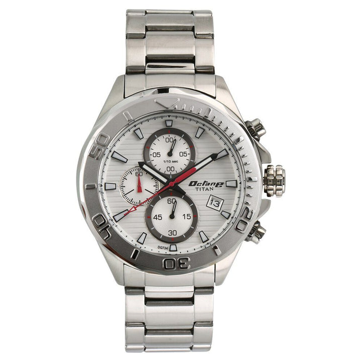 Titan Quartz Chronograph Silver Dial Stainless Steel Strap Watch for Men - The Watch Factory ®
