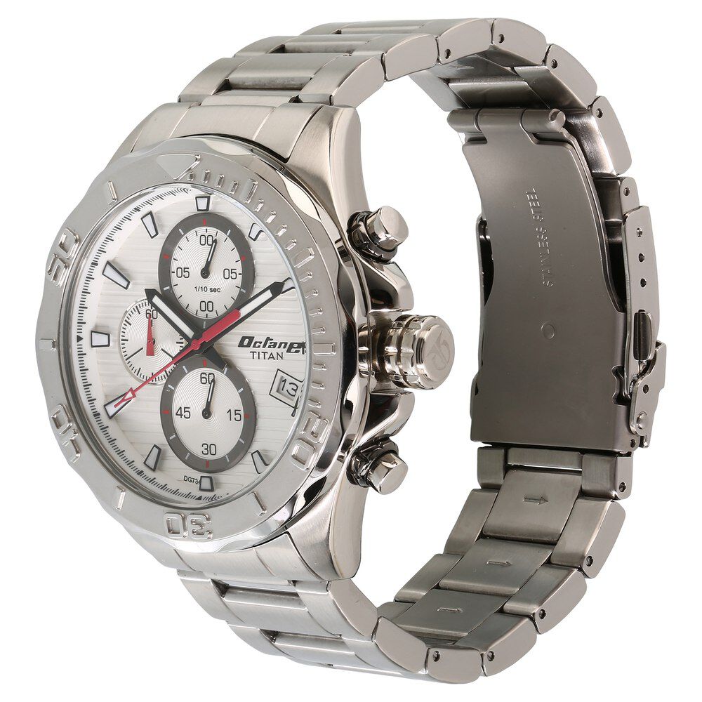 Titan Quartz Chronograph Silver Dial Stainless Steel Strap Watch for Men - The Watch Factory ®