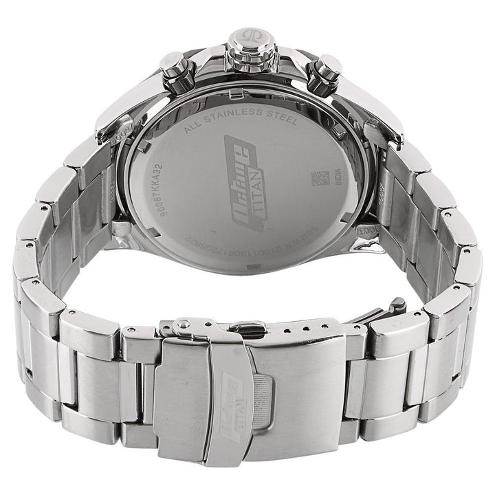 Titan Octane Black Dial Chrono Stainless Steel Watch for Men - The Watch Factory ®