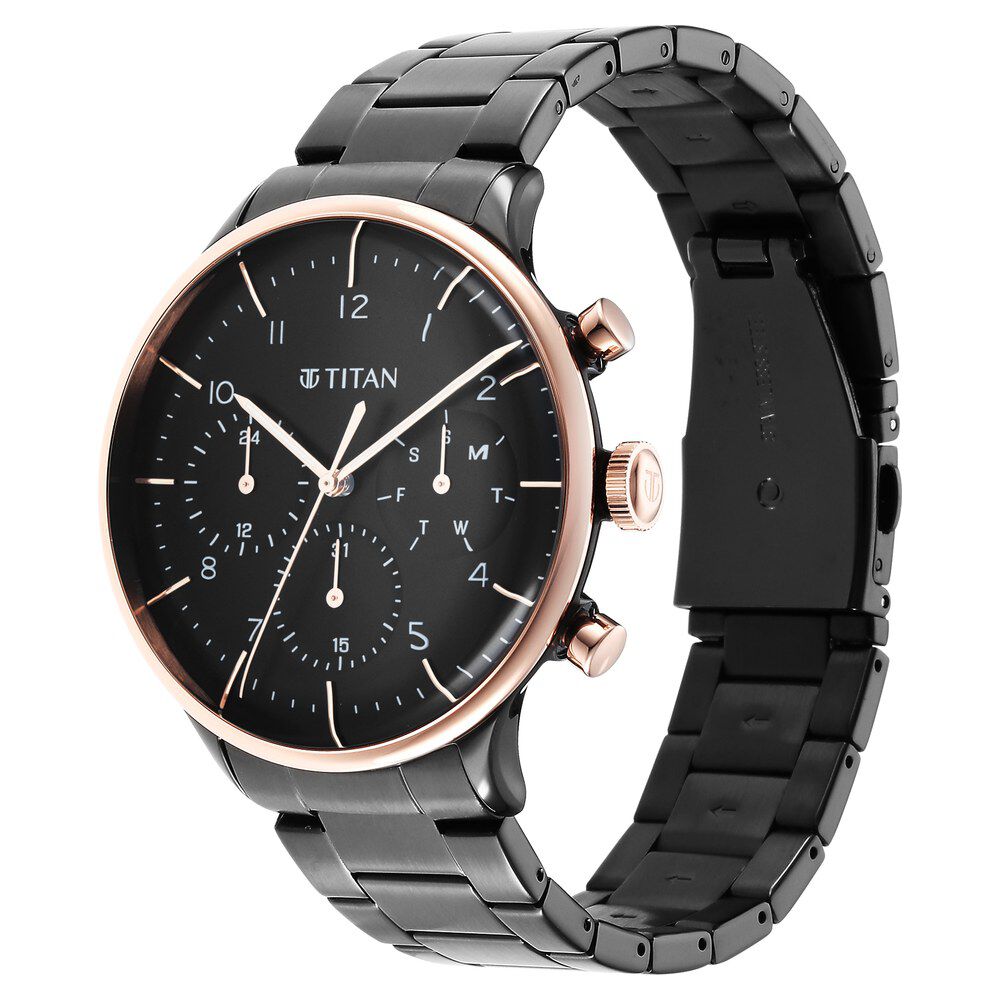Titan Urban Magic Black Dial Analog Stainless Steel Strap watch for Men - The Watch Factory ®