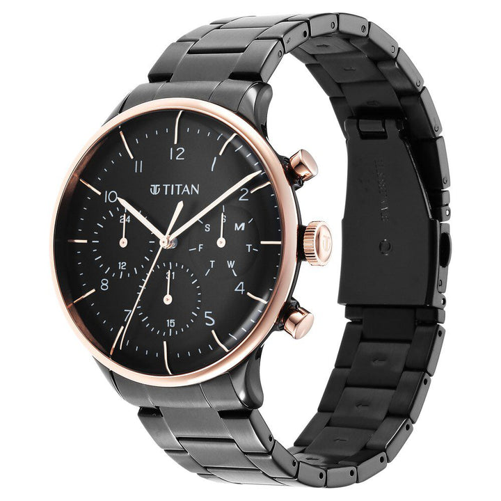 Titan Urban Magic Black Dial Analog Stainless Steel Strap watch for Men - The Watch Factory ®