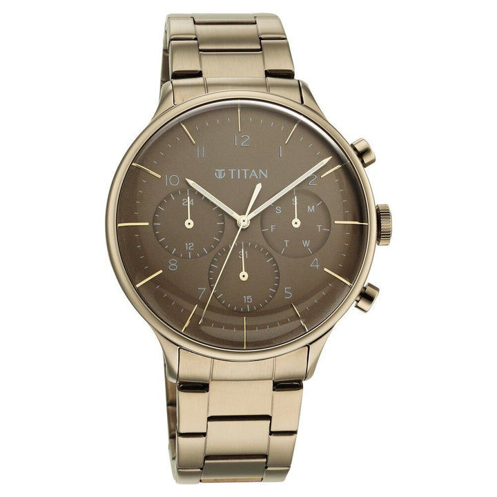 Titan Urban Magic Brown Dial Multial Stainless Steel Strap watch for Men - The Watch Factory ®