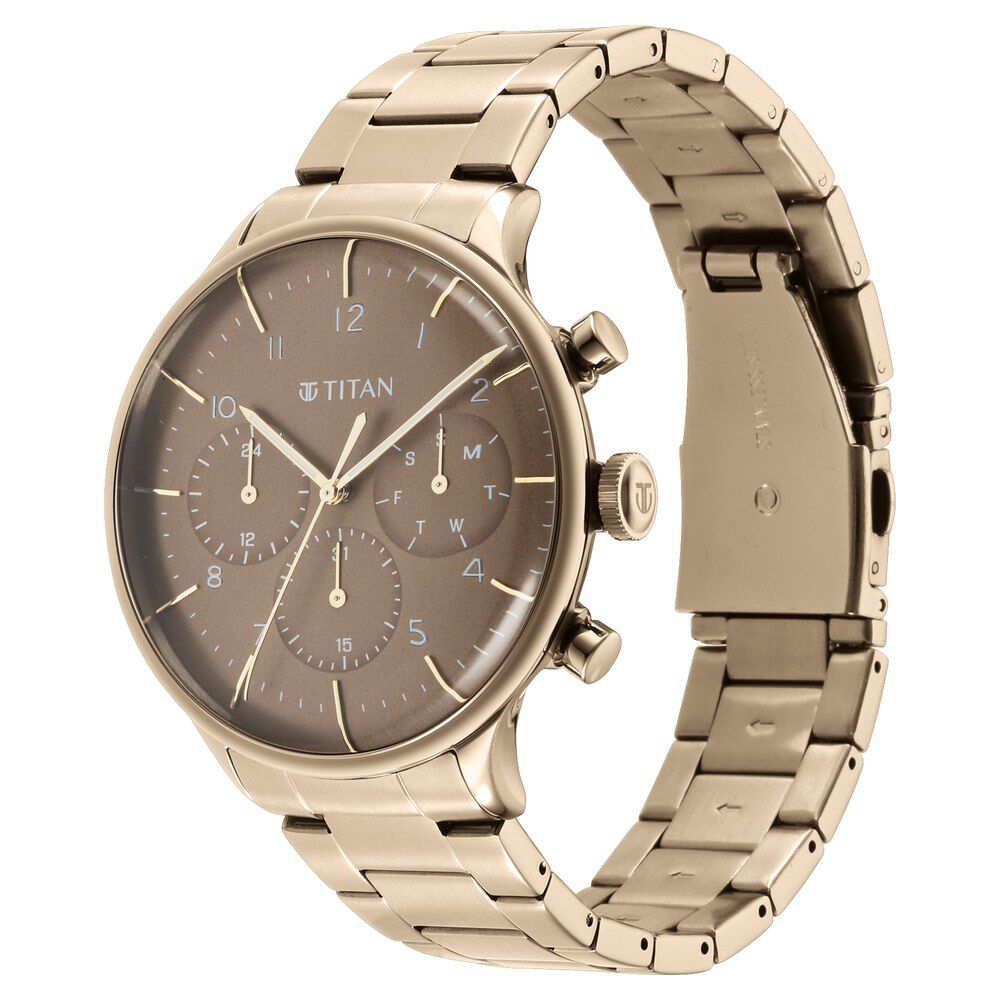Titan Urban Magic Brown Dial Multial Stainless Steel Strap watch for Men - The Watch Factory ®