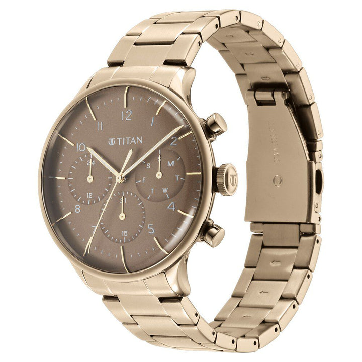 Titan Urban Magic Brown Dial Multial Stainless Steel Strap watch for Men - The Watch Factory ®