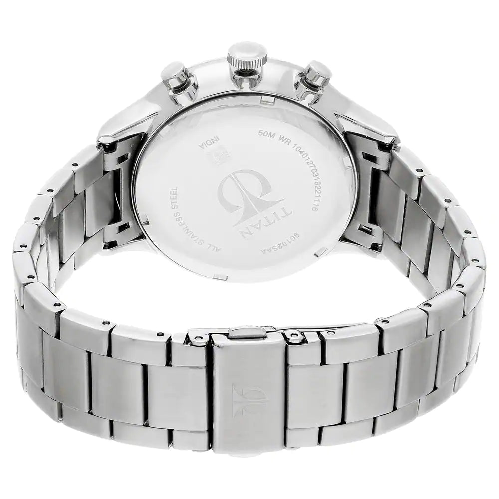 Titan Classique Blue Dial Stainless Steel Strap Watch NP90102SM01 (DH750)