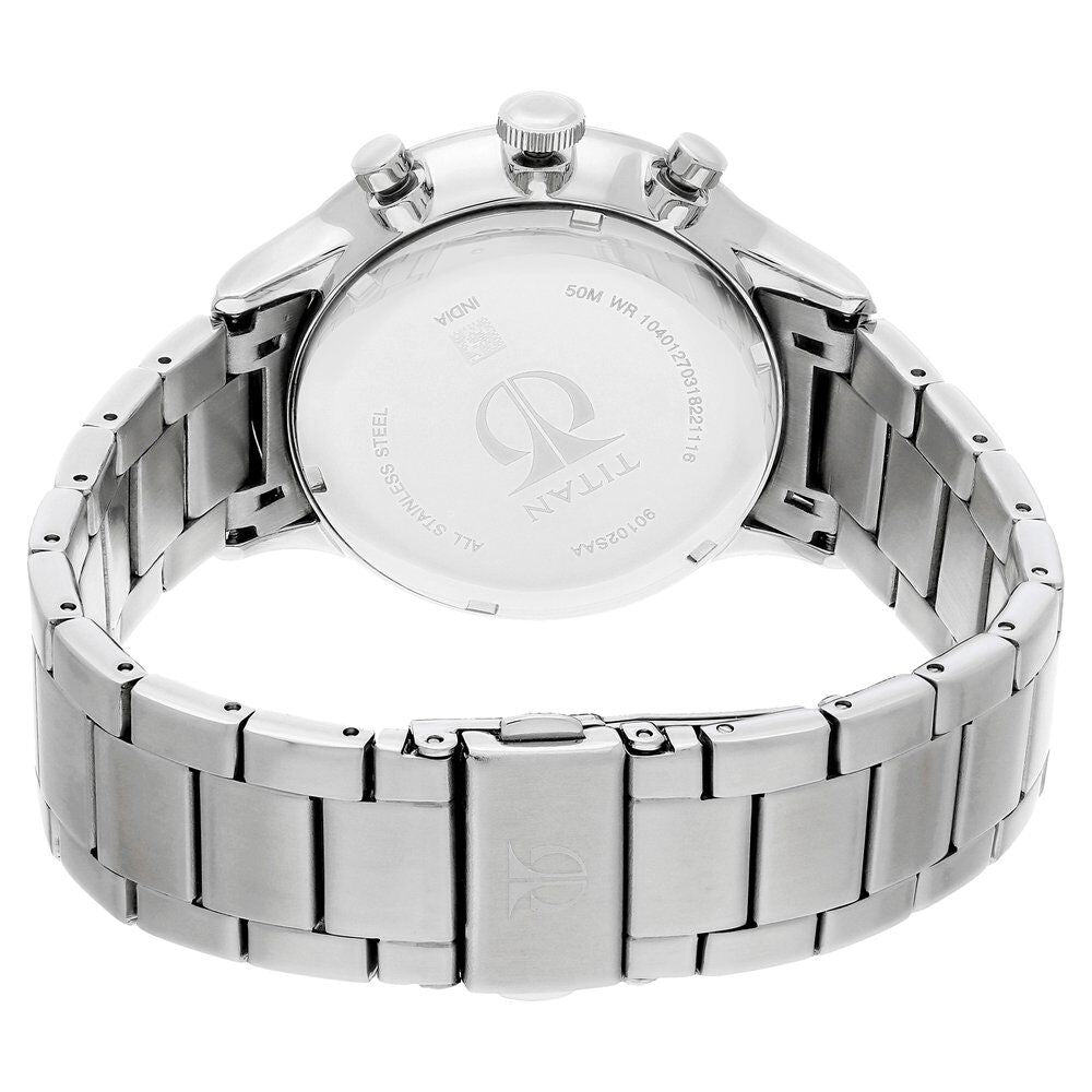 Titan Quartz Multifunction Blue Dial Stainless Steel Strap Watch for Men - The Watch Factory ®