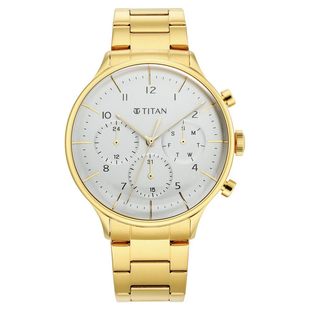 Titan Urban Magic Silver Dial Quartz Multifunction Stainless Steel Strap watch for Men - The Watch Factory ®
