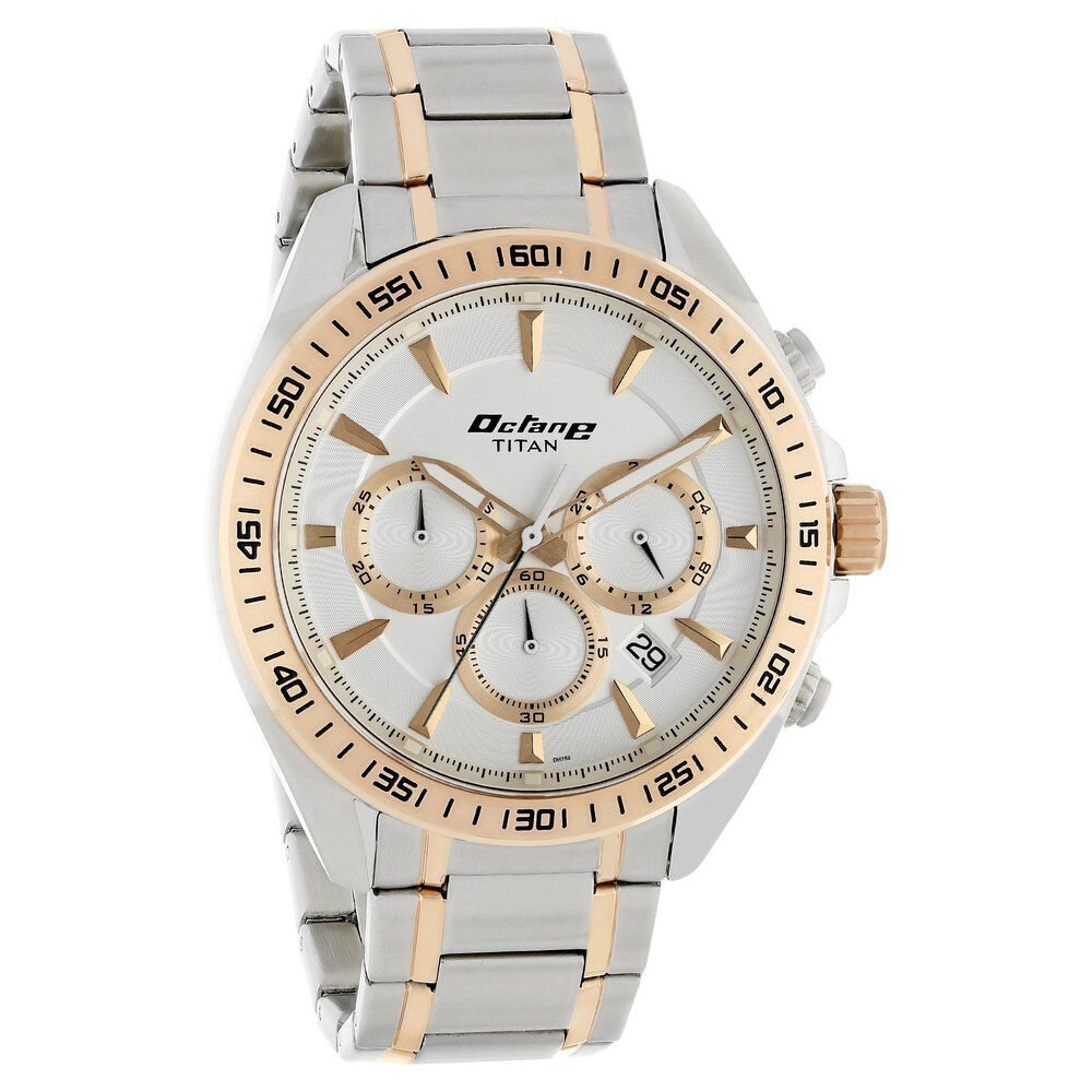 Titan Octane White Dial Chrono Stainless Strap watch for Men - The Watch Factory ®
