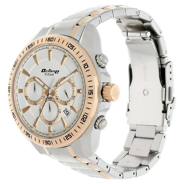 Titan Octane White Dial Chrono Stainless Strap watch for Men NS90103KM01