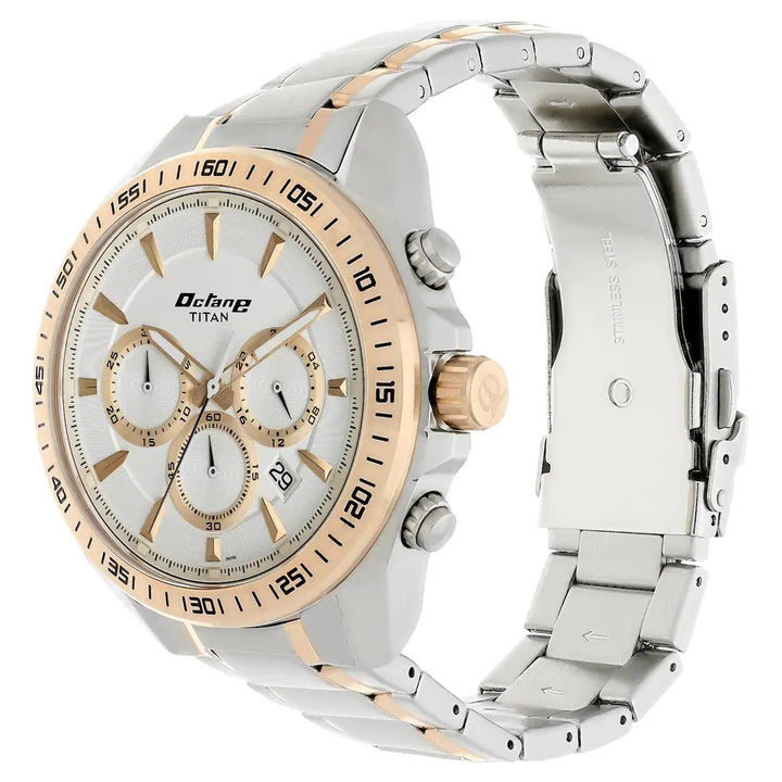 Titan Octane White Dial Stainless Steel Strap Watch NP90103KM01